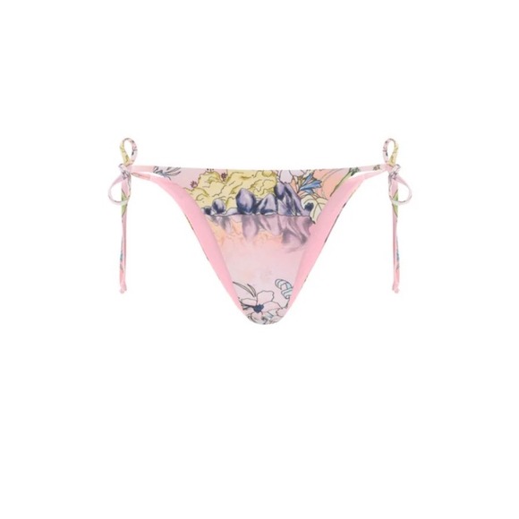 Oceanus Swimwear Other - Oceanus Swimwear Lou Bikini Bottom Pink Tropical Landscape Side Tie‎ XS New